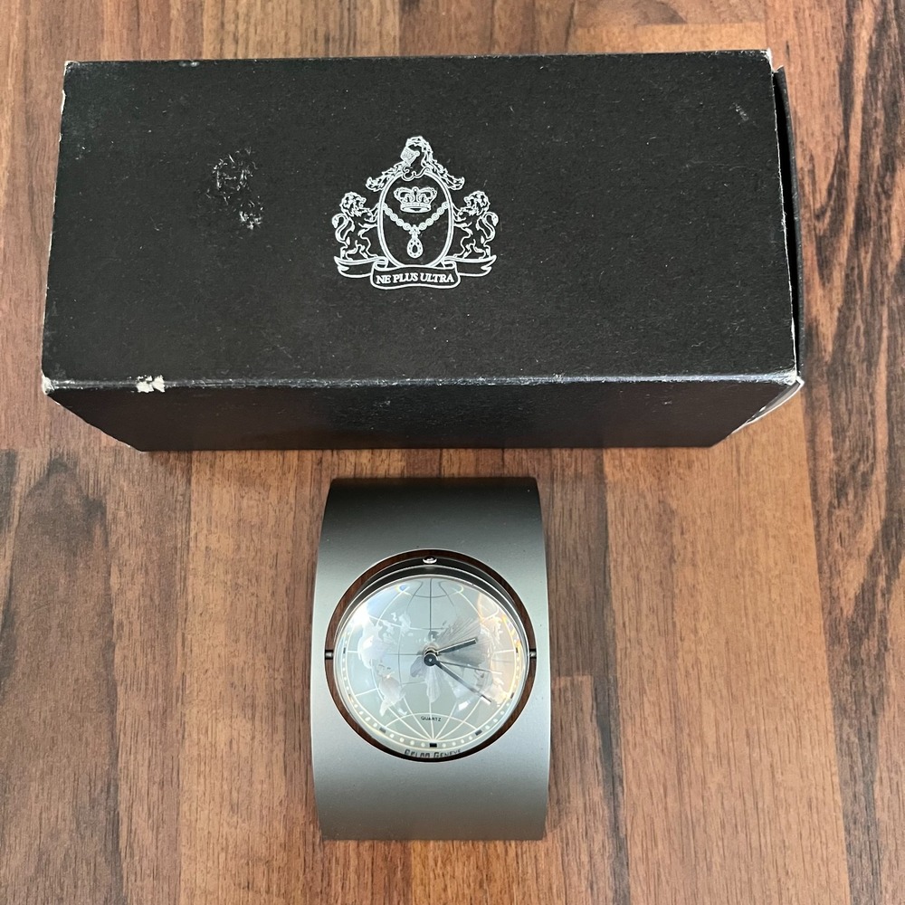 Selco Geneve Quartz Mag Globe Clock and Frame Office Table Decor - Box Included